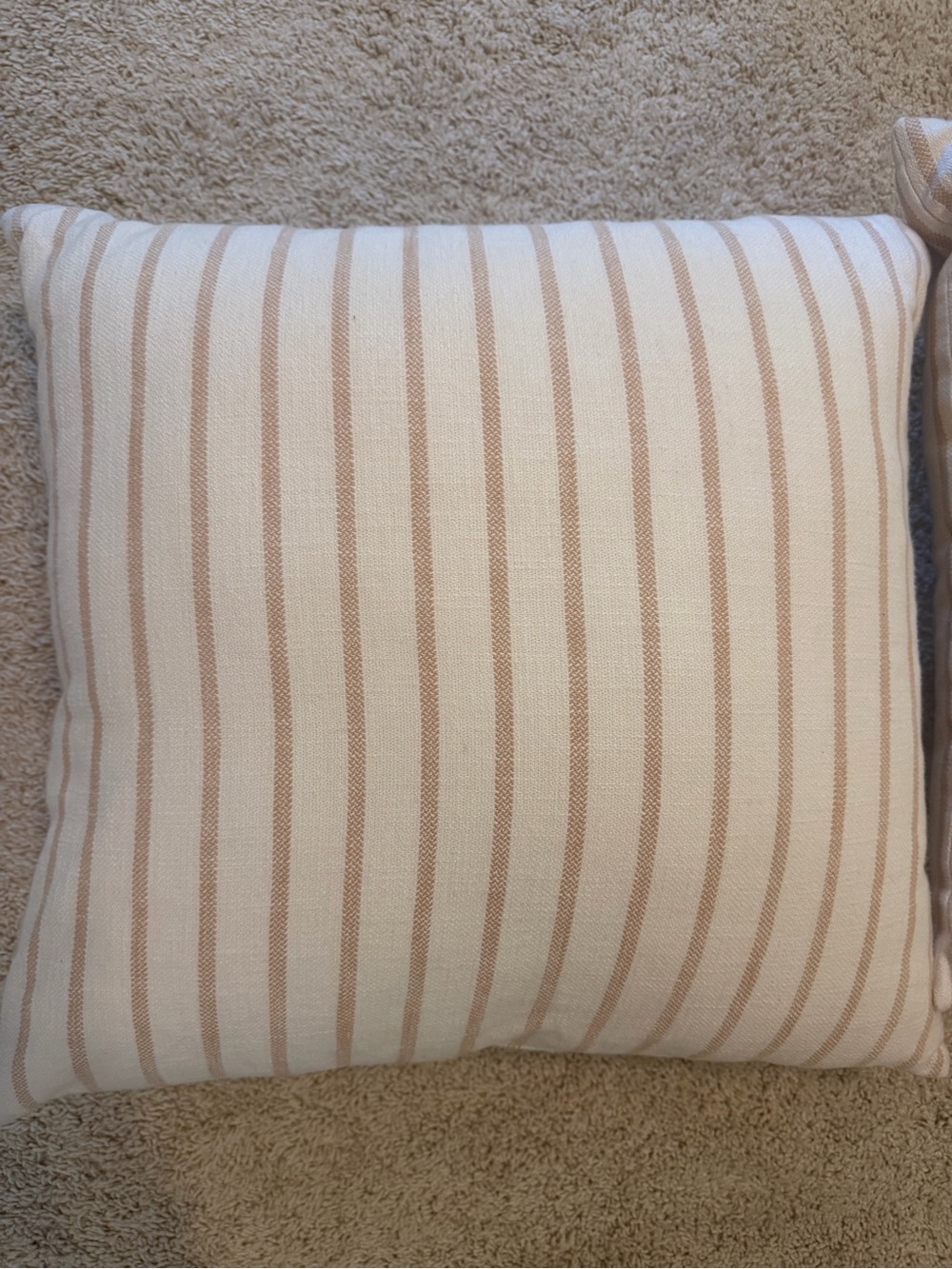 Threshold Cream and Tan Striped Accent Pillow